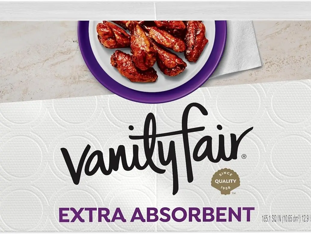 Vanity Fair Extra Absorbent Premium Paper Napkins, 160 Count, Disposable Napkins Made Soft And Strong For Messy Meals And Everyday Use