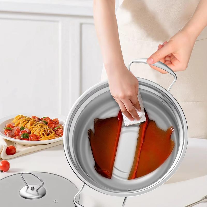 Cookware Set, Stainless Steel Construction, Suitable for Stir-Frying, Braising, and Other Multi-Purpose Use