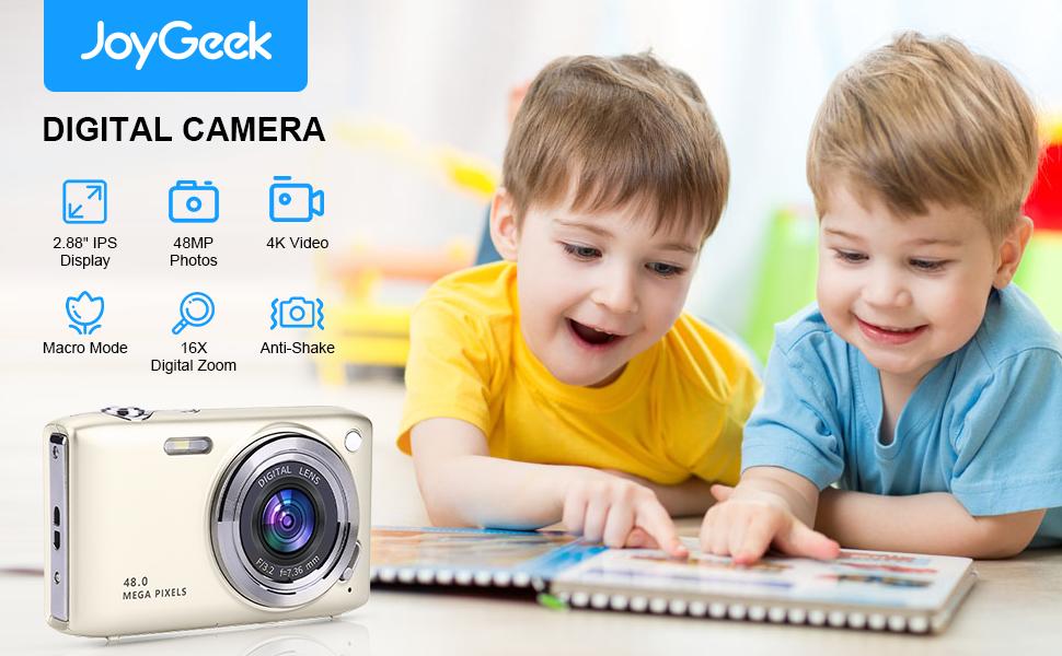 48MP 4K Digital Camera for Photography - 2.88" IPS Screen, 16X Zoom & Macro Mode with Flash | Compact Point and Shoot Camera for Beginners, Teens & Vlogging