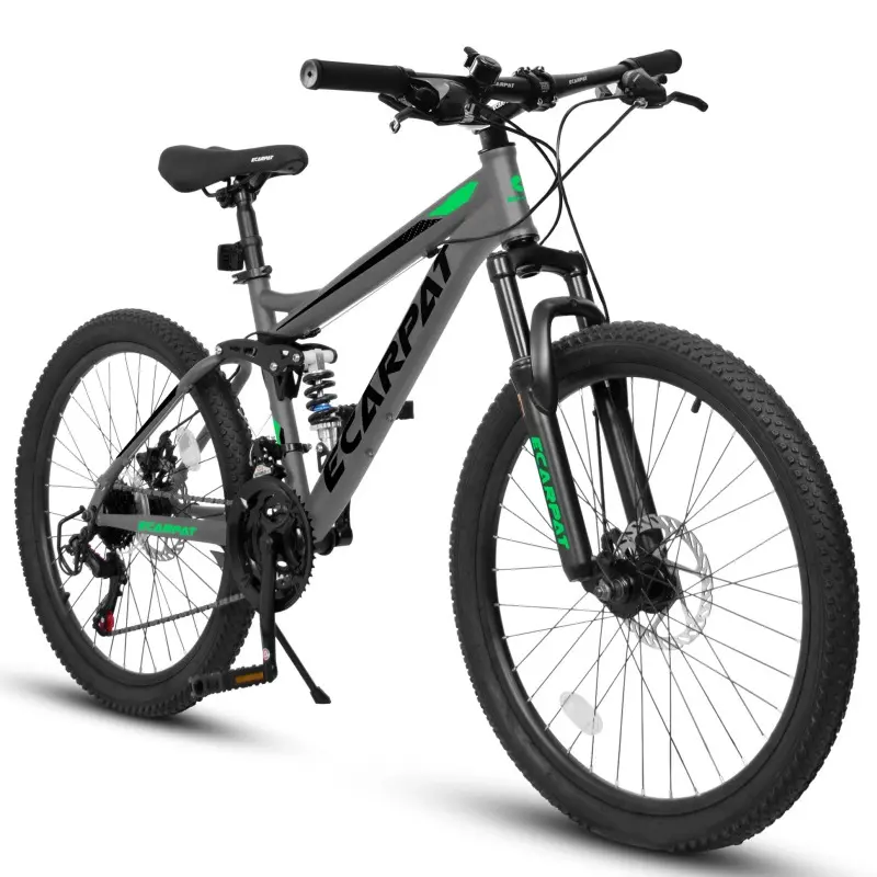 [Bellemave] 27.5 Inch/24 Inch Full Suspension Mountain Bike, Front and Rear Dual Shock Absorbers, Mechanical Disc Brakes, 21-Speed, Suitable for Men and Women, Ideal for Travel and Fitness Enthusiasts