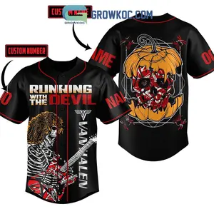 Van Halen Running With The Devil Personalized Baseball Jersey
