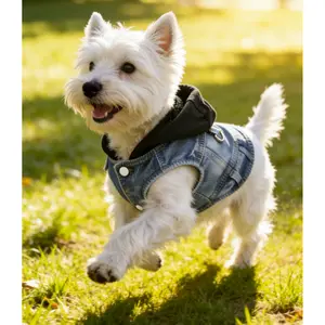 1 new hooded harness vest, suitable for small dogs such as Poodles, Bichons, and Teddy dogs, spring/autumn pet clothing, compatible with leashes clothes/The cowboy's chic makes the pet's outing more eye-catching. dog accessories pet stuff dog products