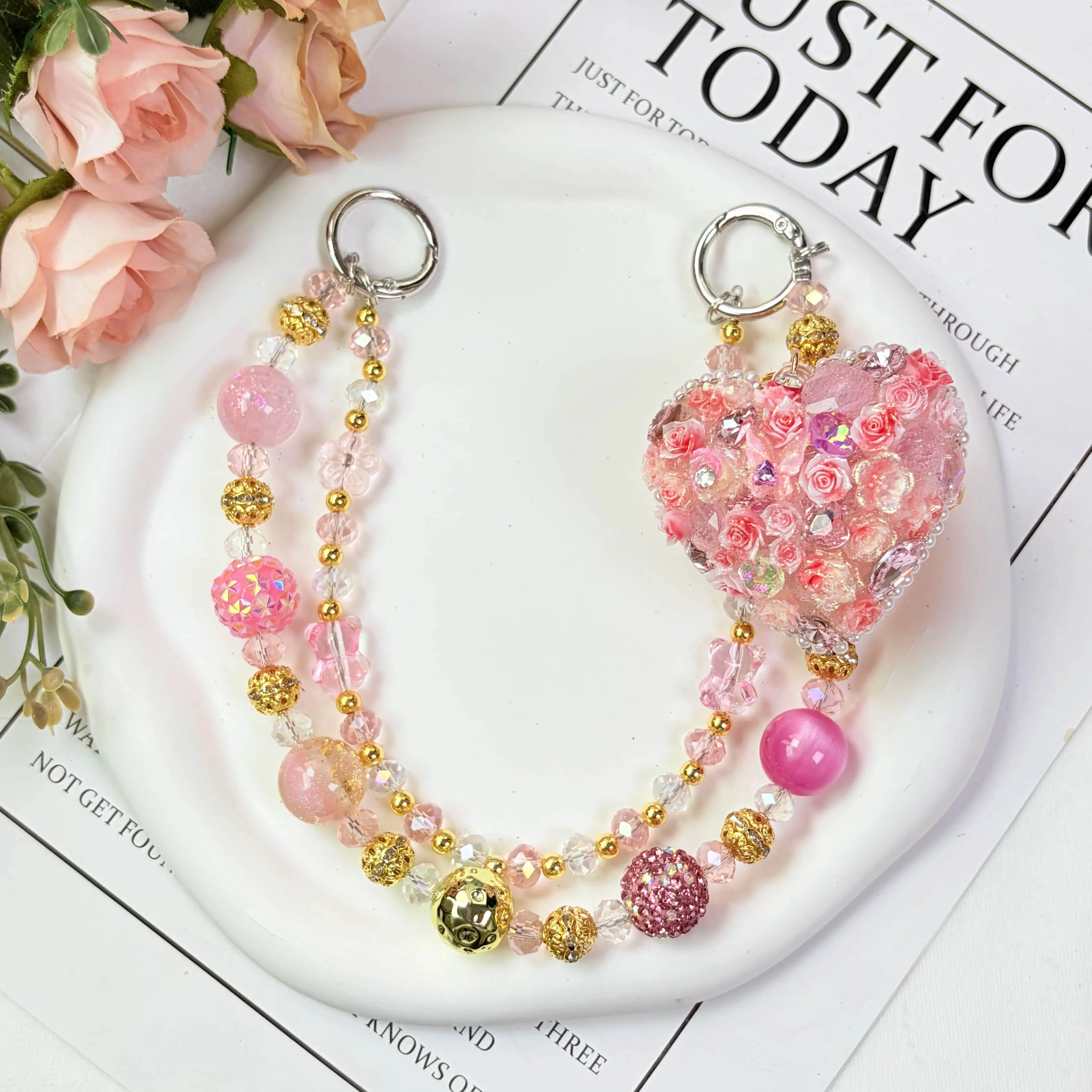 Heart Style Bag Charm,Delicate Handbag Pendant Accessory for Women, Detachable Bag Charm,Pretty Holiday Gift,Ideal Birthday Gift for Girls & Women,Summervibes