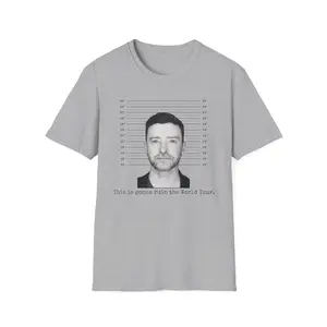Justin Timberlake Mugshot World Tour Shirt Unisex T-Shirt Bye Bye Bye It's Gonna Be Me Justin Timberlake Shirt World Tour Shirt.