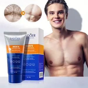 60G Men'S Hair Removal Cream, Safe And Gentle Hair Removal, Soothing And Painless, Non-Irritating, Long-Lasting, Fast Cleaning, Suitable for Use on The Chest, Back, Legs, Underarms And Other Parts of The Body to Create Smooth Skin.