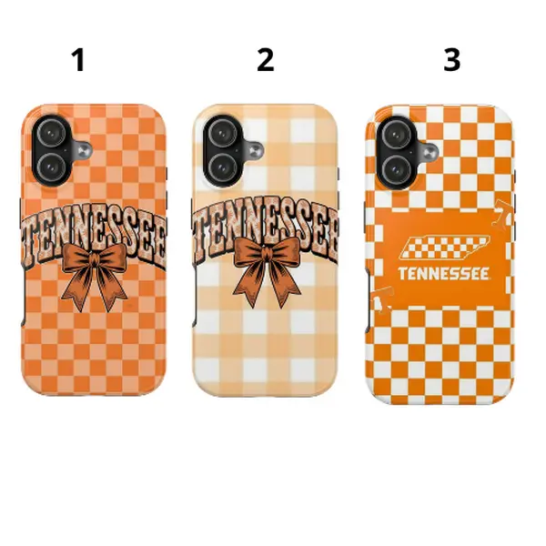 Tennessee Volunteers Checkerboard iPhone Case, Orange White Checkered Phone Cover