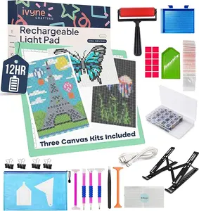 iVyne Rechargeable A4 Light Pad for Diamond Painting & Art Projects LED Light Board with Diamond Art Accessories Ultra-Thin Portable Diamond Dot Light Board Perfect for Artists Green Tablets Writing