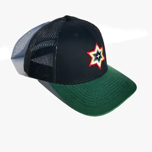 Negus Kingdom Snap Back Hats with Colorful Star Embroidery and Mesh Design
