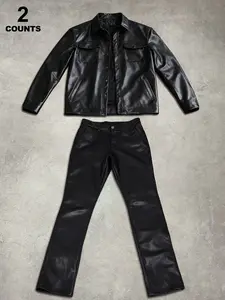 Leather Jacket Set with Pants, Cool and Stylish Streetwear, Classic and Trendy Look, Easy to Wear High Fashion