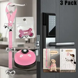 3pcs Cat Sounding Bell Toys Puppy Bell Toys Dog Doorbell Puppy Train Bell Dog Bone Sign Toilet Training Bell Rotary Knob Puppy Essential Accessories, Without Battery
