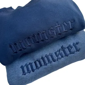 Momster Embroidered Crewneck With Black Thread Classic Menswear