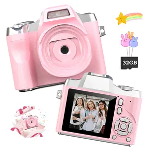 Students Retro CCD Camera, 48 Megapixel Auto Focus, Features Video Recording, Photo & MP3 Functions, Portable Mini Travel Camera, Perfect Christmas Birthday Holiday Gift, Includes 32GB Card