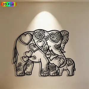 1pc Elephant Heart Metal Wall Art, Heartwarming Elephant Statue Mural, Ideal Gift for Valentine's Day, Wedding Anniversary, Animal & Love Decor Enthusiasts, Perfect for Bedroom Wall & Garden Fence, Charming Romantic Home Decor