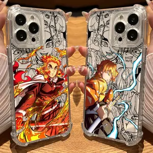 Demons Anime Slayers Kyojuros Rengokus Zenitsus Phone Case Clear For Samsung A series MOTOG series iPhone case 17/16/15/14/13/12/11 Cover