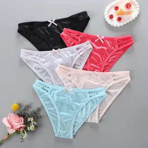 5Pcs Women's Plain Ring Linked Thongs Panties Comfortable Breathable Knicker, Women's Underwear for Daily Wear, Underwear for All Seasons, Thongs