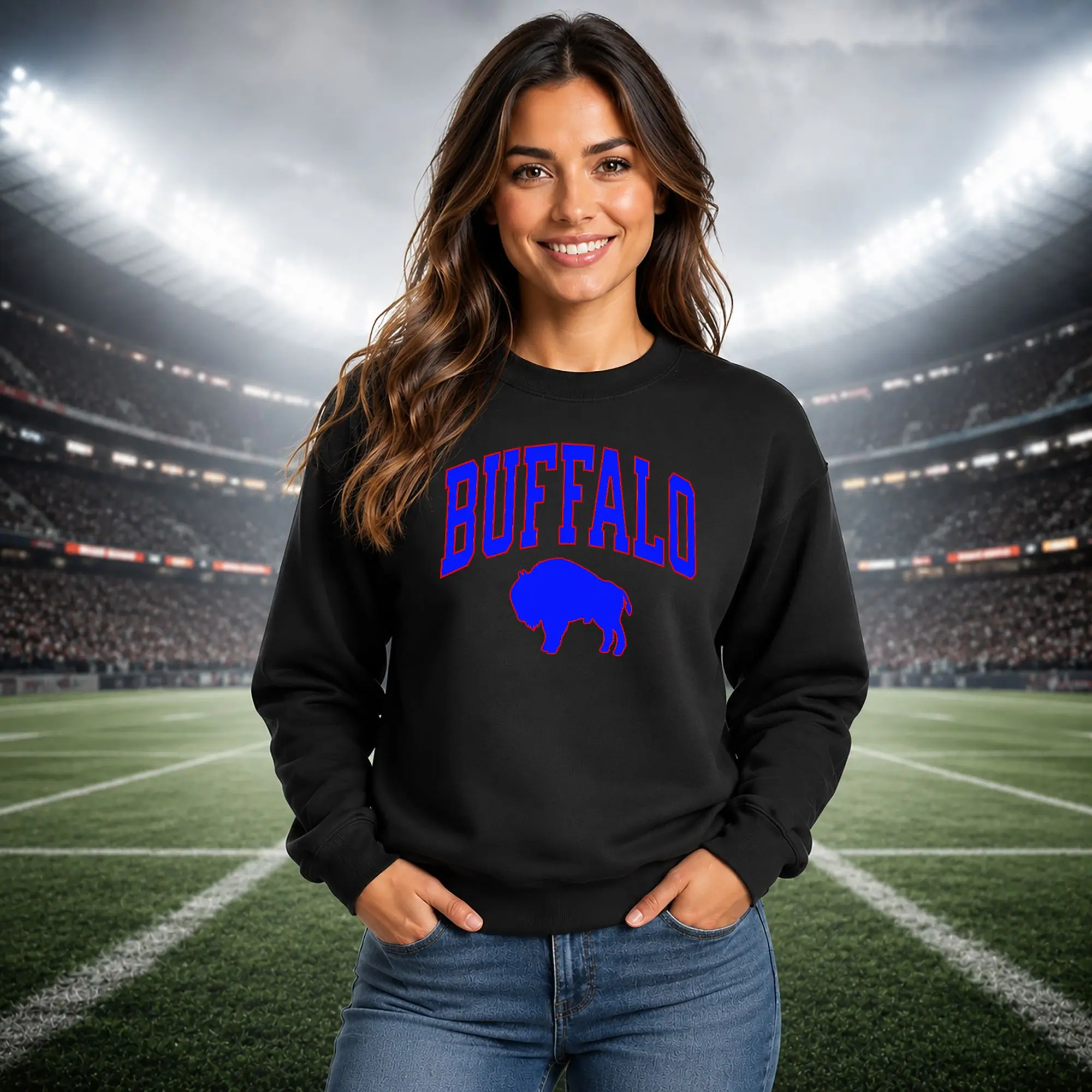 Vintage Buffalo Football Sweatshirt, Buffalo Game Day Crewneck, Retro Sports Fan Gift