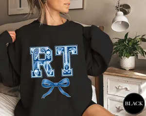 Coquette Xray Tech Sweatshirt Or T-Shirt , Cute Rad Tech Student shirt, Radiologic Technologist tee, X Ray Crewneck RT Shirt Cotton Fabric Womenswear Bottom