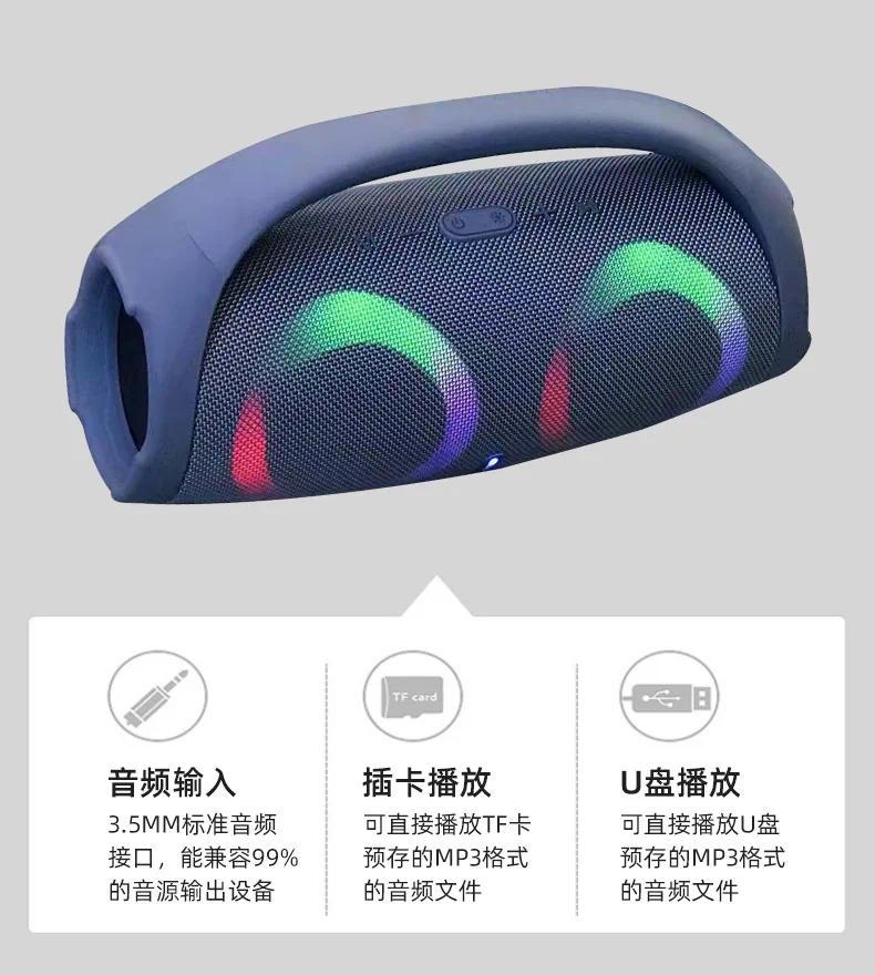 100W High Power Bluetooth Speaker Portable RGB Colorful Light Waterproof Wireless Subwoofer 360 Stereo Surround TWS FM Boombox for Smartphone Audio 23.1 x 9.3 x 12.7CM