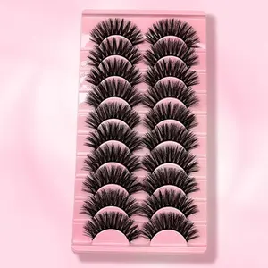 10 Pairs Wispy Cat Eye Look Faux Cluster Lashes, Natural Curling Eye Makeup Strip Lashes, Full Volume Eyelash for Lashes Extension, Eyelashes Extension Set, False Eyelashes Set