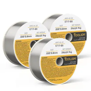 TOOLIOM E71T-GS .030"/.035" Diameter 2-Pound Spool Flux Core Self-shielded Carbon Steel MIG Welding Wire 3 SETS