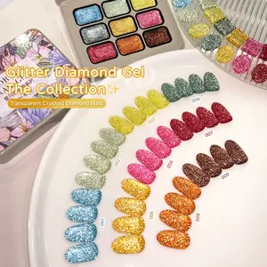 MORDDA Starry Rhinestone Press-On Gel — New Trending Ultra-Sparkly Rhinestone Series, 9 Colors. Sparkling, Versatile LED-Inspired Nail Gel, Long-Lasting & Strong Hold. Suitable for Salon Manicure and DIY Home Use—A Must-Have for Any Nail Collection.