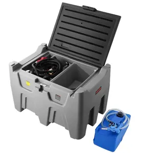 VEVOR Portable Diesel Tank, Separated 106 Gal Diesel 8 Gal DEF Storage Tank, Leakproof Fuel Transfer Tanks with Pump 13 Ft Hose, 10 GPM Flow Rate, Gas Storage Tanks for Easy Fuel Transportation