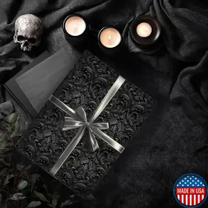 Elegant Black Damask Baroque Gift Wrap Paper