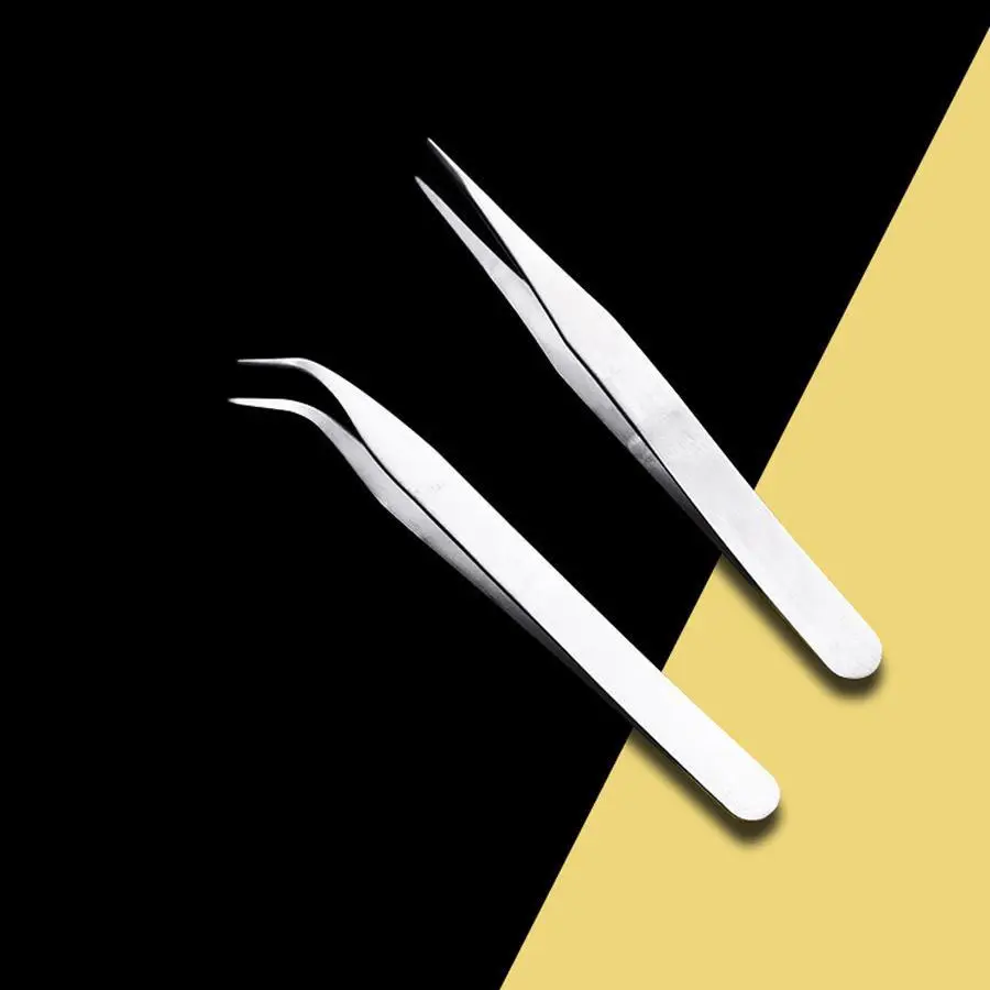 Stainless Steel Tweezer Tools, Tweezers Set, Curved & Straight Tweezer Combo Tool Set, Work Equipment for Men, Multipurpose Manual Sticker Tool for Office School Handbook