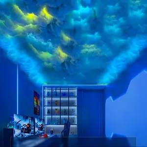16 ft Thundercloud LED Light 3D Lightning Cloud Colorful Atmosphere Night Light, DIY Creative Cloud Lights Gaming Room Club DJ Party Light