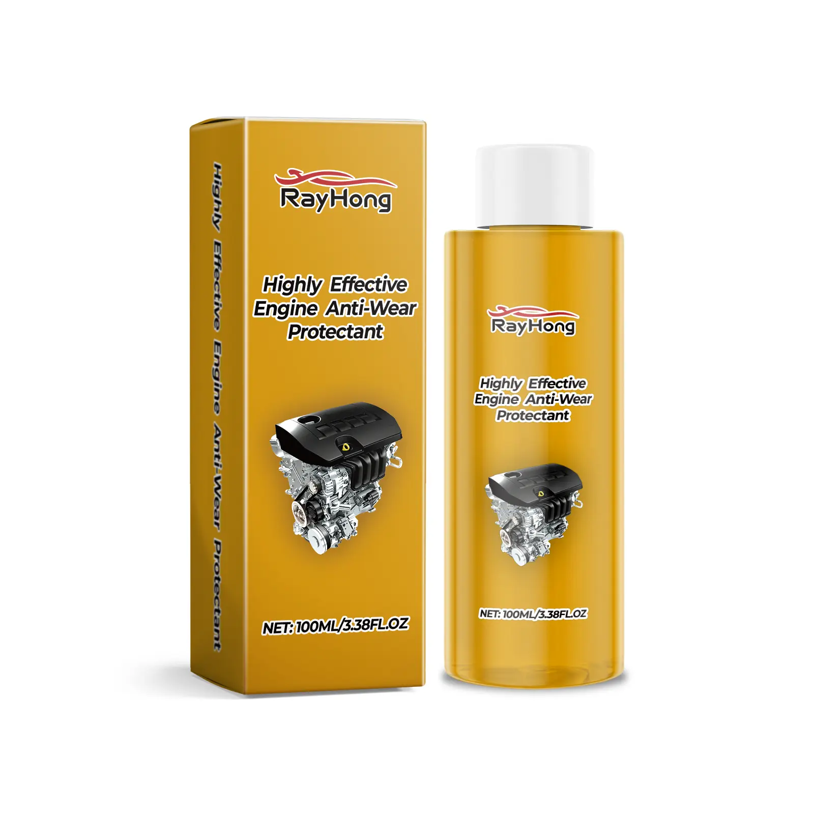 Rayhong 100ml Engine Anti-Wear Protectant - Sodium Tripolyphosphite Formula, Anti-Rust Wear Defense for Components, Friction Reduction, Noise Control, Boosts Smooth Driving Experience, Engine Components