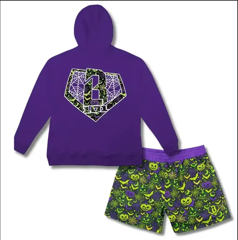 Baseball Lifestyle 101 Spooky SZN Hoodie & Mesh Shorts Set | Halloween Graphic Outfit for Youth & Adults