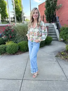 Bella Embroidery Cuffed Jean