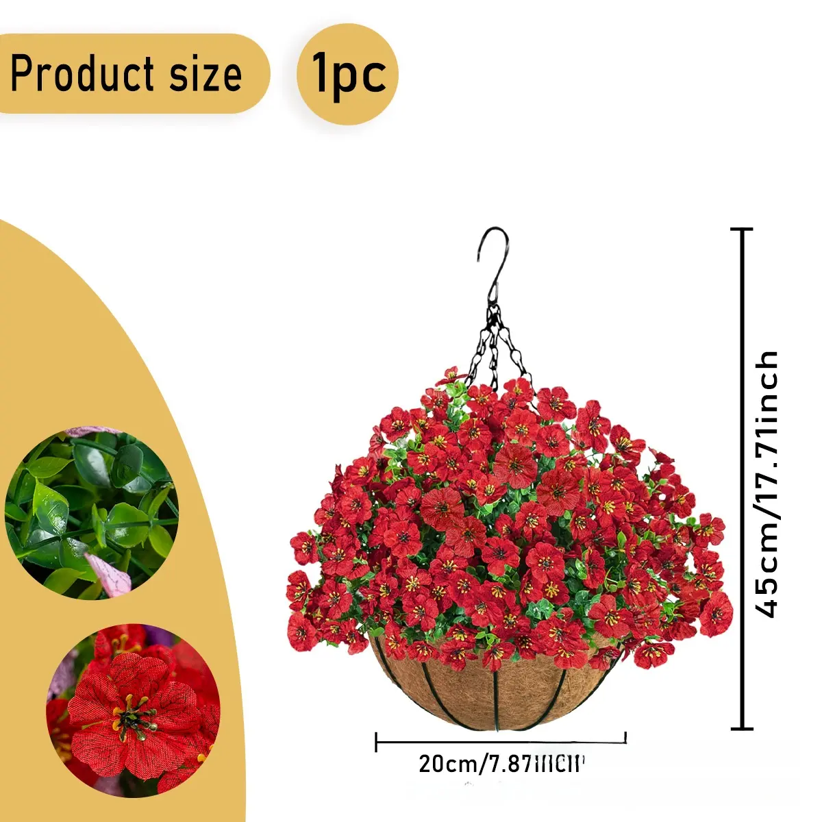 Red hanging basket-20cm [Large quantities at favor