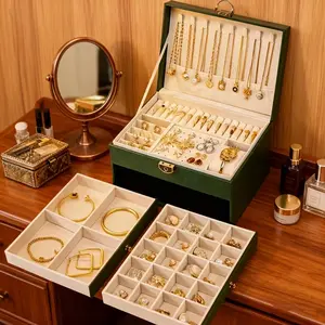 Large Capacity Jewelry Storage Box, Multi-grid Jewelry Organizer, Jewelry Display Box, Home Organizer for Necklace, Earrings, Ring, Bracelet