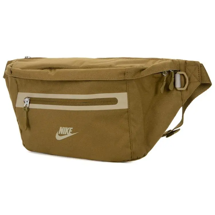 Nike ELMNTL PRM Waistpack, Nylon Bum Bag with Zipper Closure, Versatile Zipper Fanny Pack for Men and Women in Olive Green