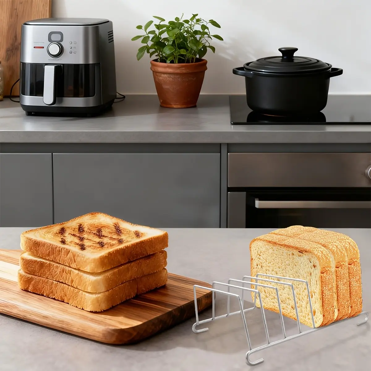 Stainless Steel Air Fryer Racks & Toasting Rack, Durable Multi-Purpose Cooking Utensils for Efficient Food Preparation