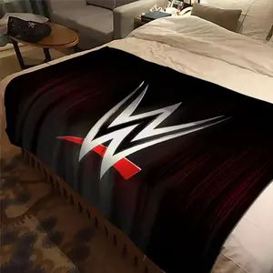 WWE Logo Flannel Throw Blanket – High Quality Soft Blanket for Kids, Cozy Home Travel Blanket
