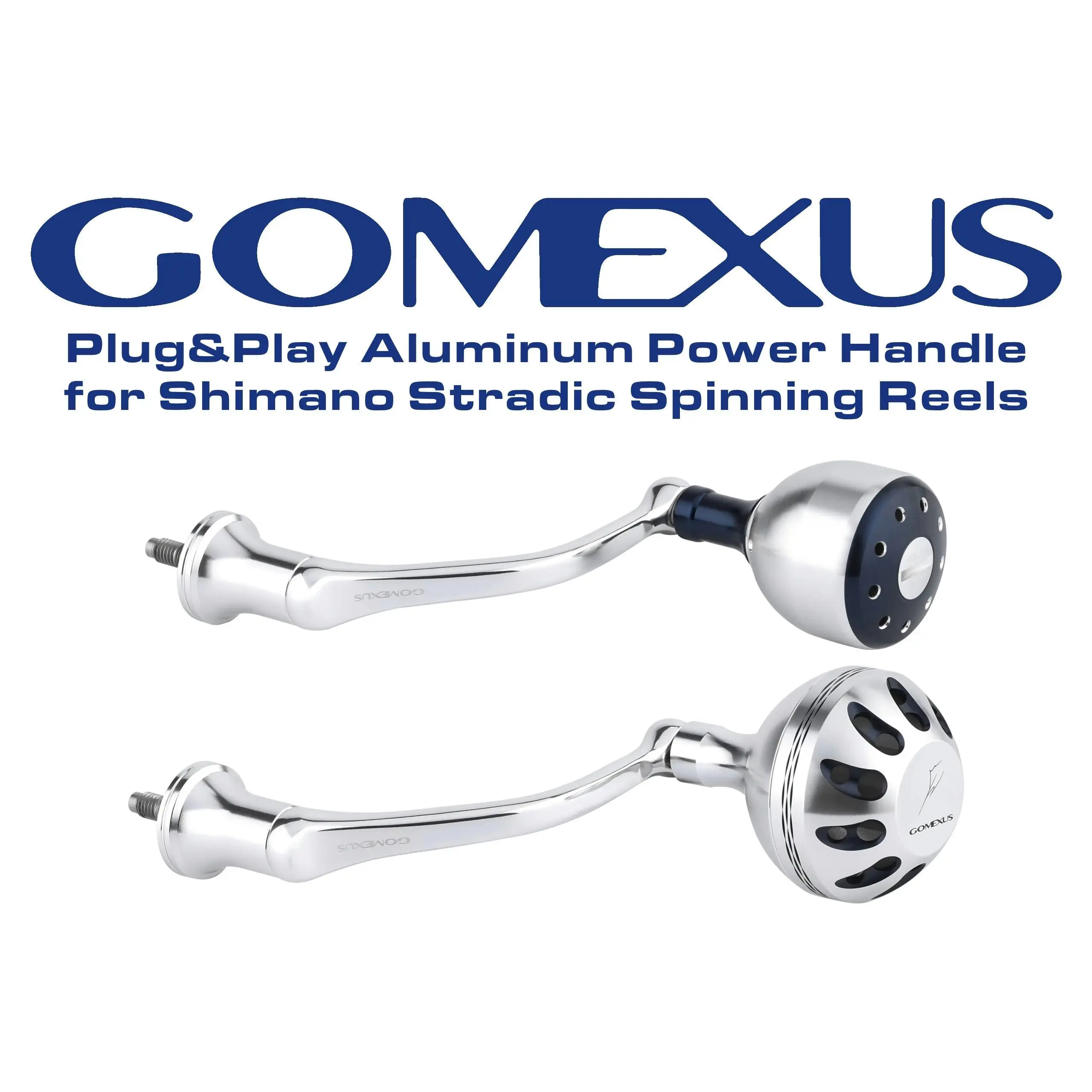 Gomexus Plug&Play Aluminum Power Handle for Shimano Stradic Spinning Reels – MJ57 & MJ63