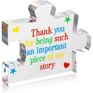 Teacher Appreciation Gifts for Women and Men, Engraved Acrylic Block Puzzle as Heartwarming Teacher Gift, Cute Daycare Teacher Gifts, Acrylic Plaque Decor, Acrylic Plaque Sign