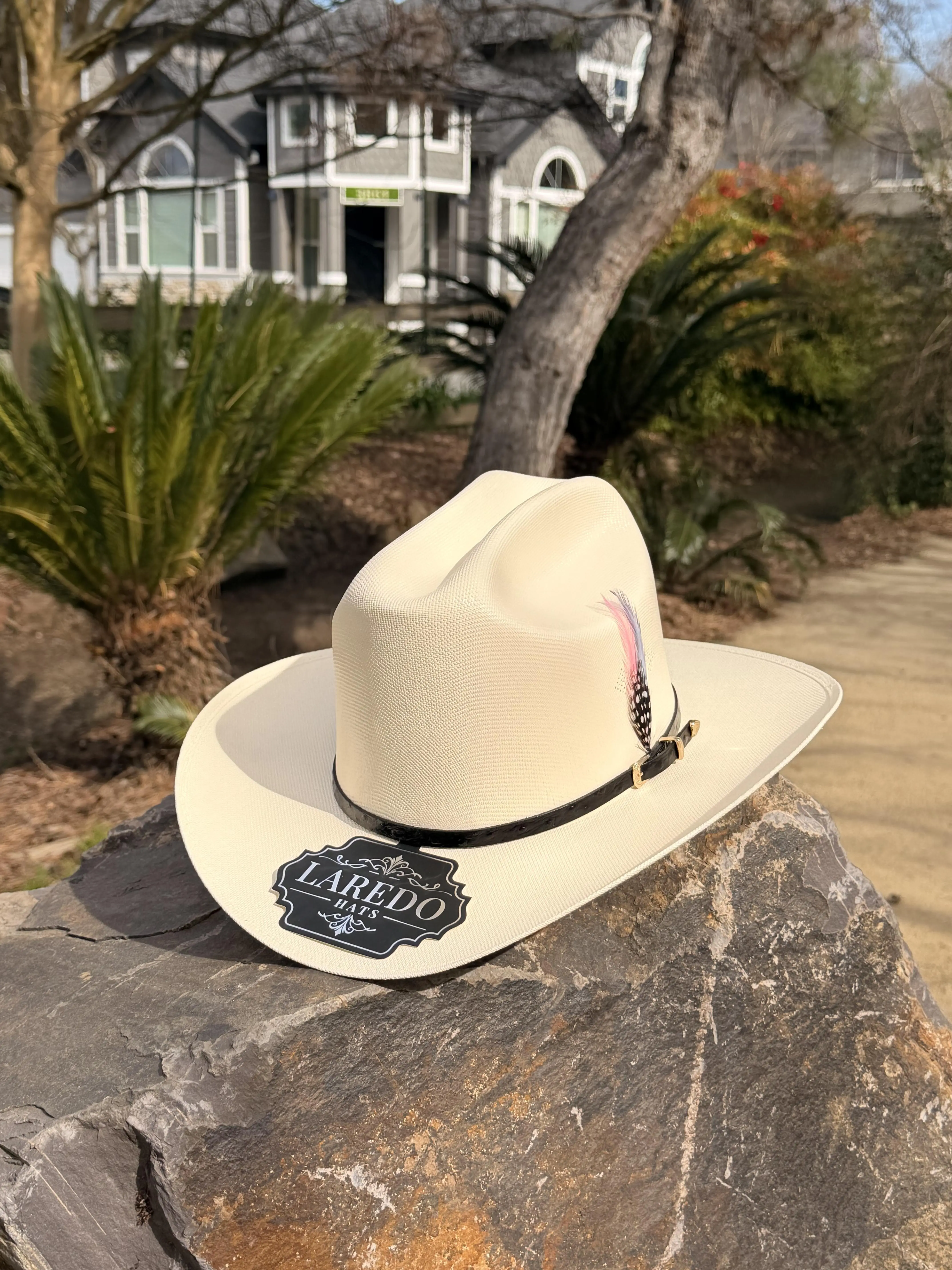 Laredo Sombrero 1000x Black Pink Feather Estilo Sinaloa Lightweight Comfortable Palm Hat Fedora Style Western Touch Ideal for Hot Weather Casual Mexican Style