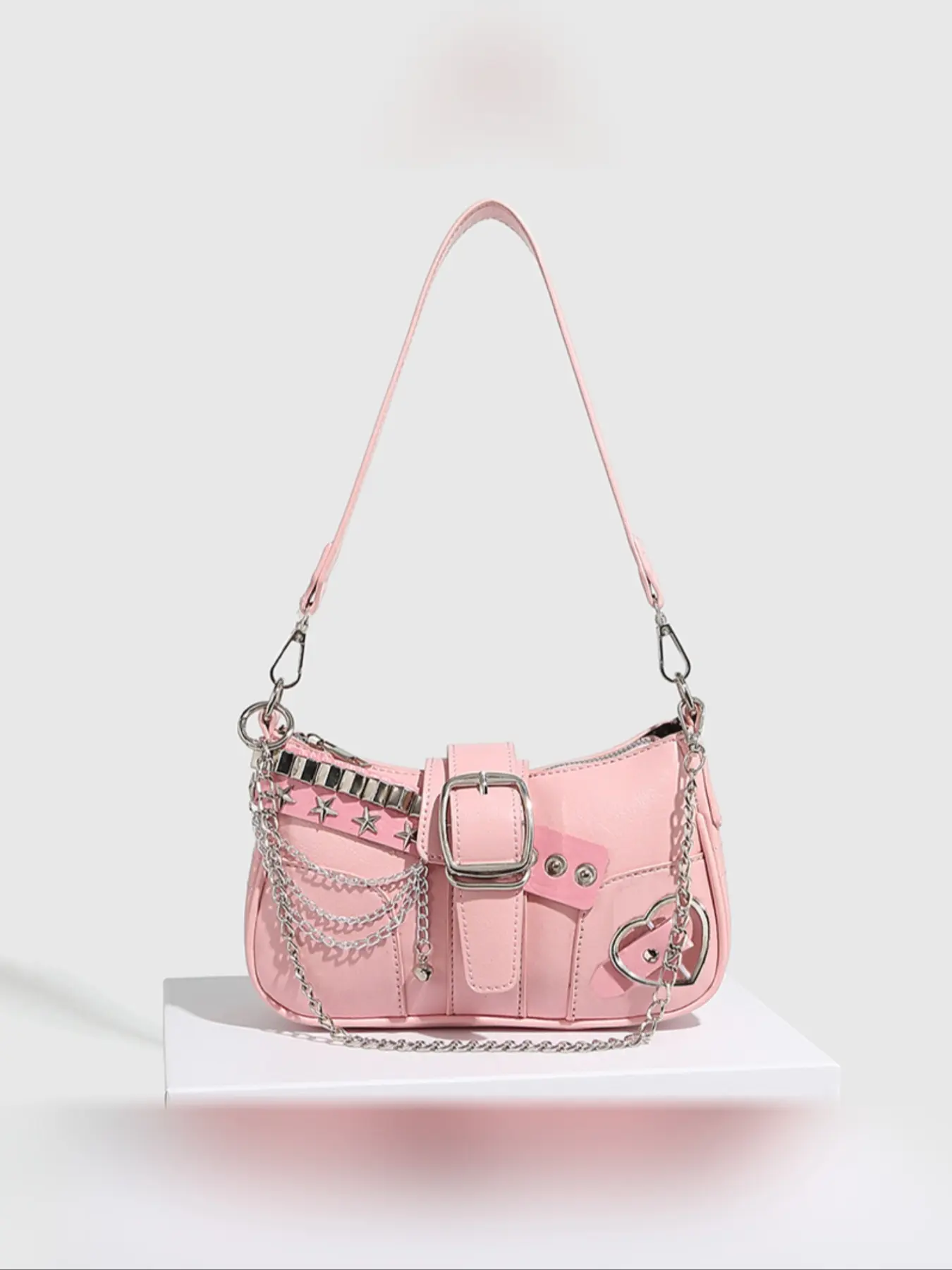 Sweet Spicy Chain Shoulder Clutch Bag for Y2K Girls, Chic Retro