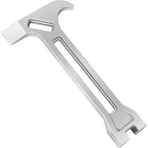 4-in-1 Emergency Tool Gas & Water Shut Off Wrench Non-Sparking Pry Bar Earthquake Survival Firefighter-Designed Heavy-Duty Alloy (silver)