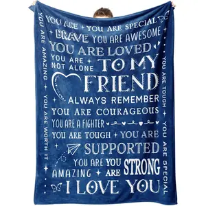 Best Friend Birthday Gifts for Women or Men, Inspirational Gifts Blanket for Friend, Friendship Gifts for Women, Men, Besties, BFF, Soul Sisters, Friend Blanket for Christmas Graduation