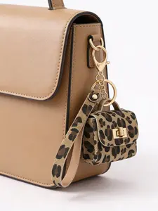 Leopard Pattern Keychain, Creative Car Key Ring, Casual Style Bag Charm, Perfect Gift for Couples, Valentine's Day Surprise