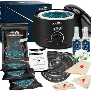 Waxing Kit for Women & Men - L2 Digital Wax Pot Warmer, Brazilian & Bikini Hair Removal Kit with 14.1oz Hard Wax Beads & 42 Accessories, Professional for Face, Leg, Eyebrow, Body at Home