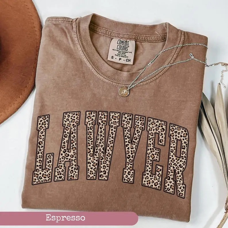 Comfort Colors Leopard Lawyer Shirt, Lawyer Shirt, Future Lawyer Shirt, Law School Graduation Shirt, Legal Profession Gift