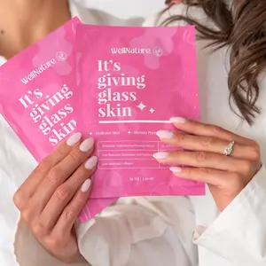 Wellnature Original Overnight Deep Collagen Mask - Hydrating Bio-Collagen & Oligo-Hyaluronic Acid for Radiant Skin, Pack of 4 - Korean Skincare for All Skin Types - Smoother