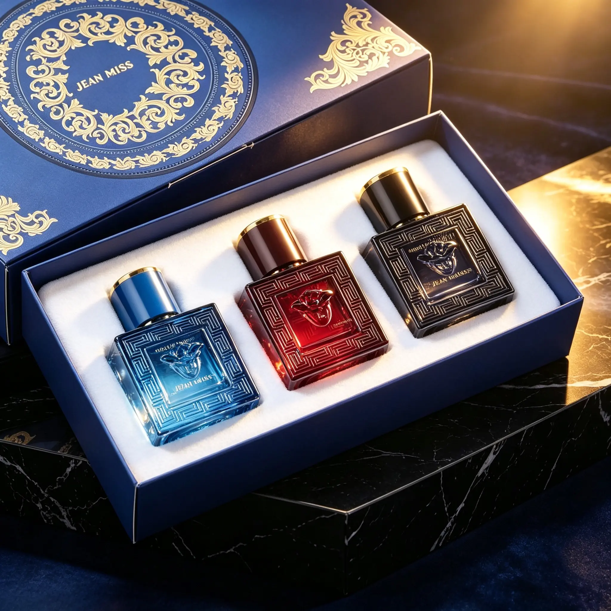 Perfume set, 3-bottle perfume gift set, floral-fruity coconut coffee blend, Chic packaging fits office, date and party daily wear.