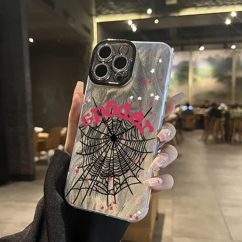 Black spider web pattern, phone case for iPhone17promax, 16 15pro 14plus 13 12Pro 11 Pro Max shockproof full camera protection durable slim silicone case phone case.QX484 - TikTok Shop Black spider web pattern, phone case for iPhone17promax, 16 15pro 14plus 13 12Pro 11 Pro Max shockproof full camera protection durable slim silicone case phone case.QX484 - TikTok Shop