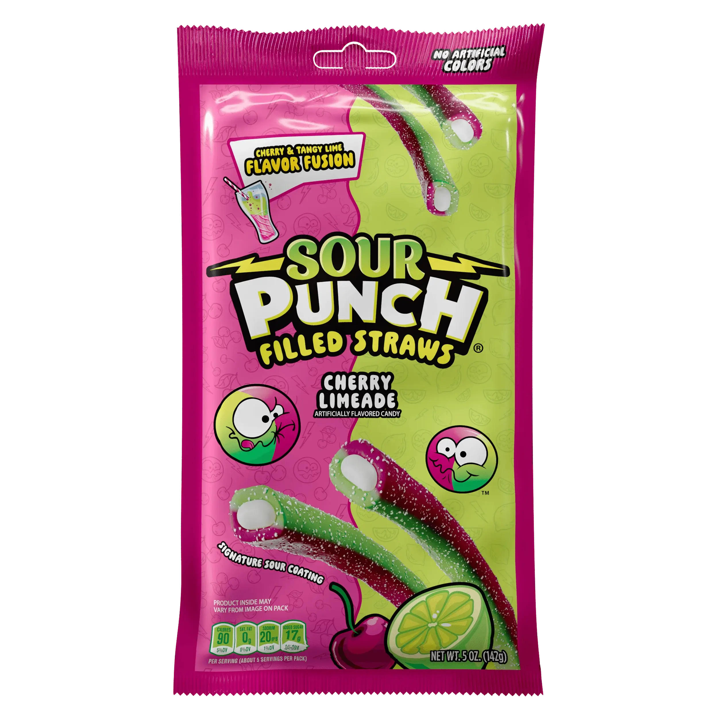 Sour Punch Filled Straws Cherry Limeade 5oz